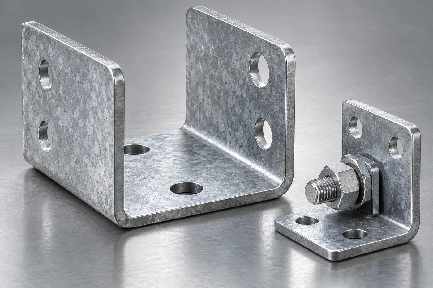 Concept render of galvanized steel brackets